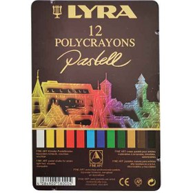 تصویر پاستل گچی 12 رنگ لیرا مدل Polycrayons LYRA Polycrayons 12 colors Pastel