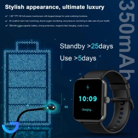 تصویر ساعت هوشمند بلک ویو مدل R50 با بند سیلیکونی و مقاومت در برابر آب 