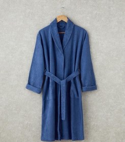 تصویر حوله حمام کتان انگلیش هوم مدل Summer سایز L-XL آبی Summer Cotton Bathrobe L-XL Navy Blue