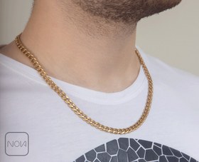 تصویر گردنبند استیل کارتیر مردانه طلایی 