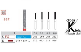 تصویر خرید فرز الماسه توربین 837 دندانپزشکی (پک 10عددی) 
