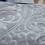 تصویر پتو گلبافت طرح گل برجسته تک رنگ طوسی روشن - یکنفره Golbaft