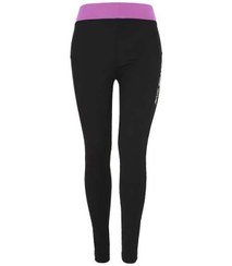 تصویر لگینگ زنانه ورزشی مشکی صورتی RNS 