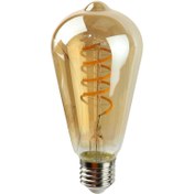 تصویر لامپ ادیسونی حبابی فیلامنتی Filament ST64 E27 6W Filament ST64 Edison Filament Bulb Lamp E27 6W