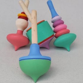 تصویر فرفره چوبی رنگی 113 