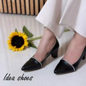 تصویر کفش مجلسی زنانه نگینی کد 767 از چرم مصنوعی رنگ سیاه 