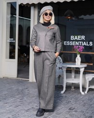 تصویر ست فوتر کت کوتاه و شلوار دخترانه - شکلاتی / سایز 1 مناسب 38-40-42 set fotr dokhtaraneh