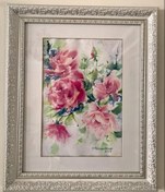 تصویر نقاشی آبرنگ گل های باغ 