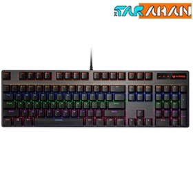 تصویر کیبورد گیمینگ مکانیکی رپو مدل V500PRO با سوییچ آبی و نورپردازی RGB 