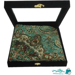 تصویر رومیزی ترمه ابریشم یزد به همراه جعبه هدیه جیر 