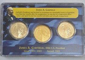 تصویر پروف سکه آمریکا 1 دلاری آمریکا یادبودی ریاست جمهوری جیمز گارفیلد 