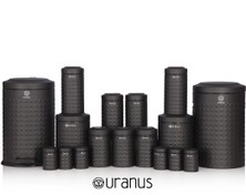 تصویر ست سرویس آشپزخانه اورانوس مدل پیرامید ۱۷ پارچه مشکی مات 