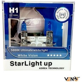 تصویر لامپ هالوژن یخی پایه H1 برند استار لایت (2عددی) Starlight Model H1 Halogen Lamp