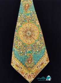 تصویر ست هدیه بشقاب میناکاری و رومیزی ترمه یزد 