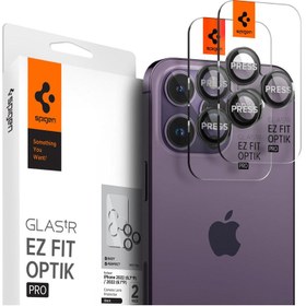 تصویر محافظ لنز دوربین اسپیگن مدل GlastR EzFit Optic مناسب گوشی iPhone14Pro/14ProMax 