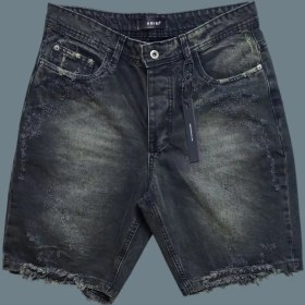 تصویر شلوارک جین زغالی تینت سبز SHK005 