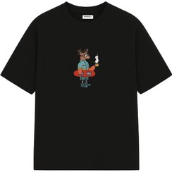 تصویر تیشرت گوزن - سفید / مشکی Deer Tshirt