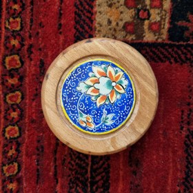 تصویر آینه جیبی میناکاری چوبی 