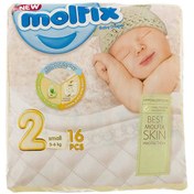 تصویر پوشک بچه شماره 2 مولفیکس 16 عددی 3 تا 6 کیلوگرم Baby Diaper Size 2 Molfix 16pcs 3-6kg