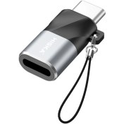 تصویر تبدیل OTG هیسکا Type-C To Lightning اورجینال برند Hiska مدل H8 تیتانیوم آویز دار کد 23574 