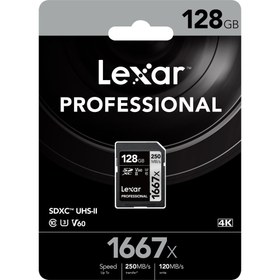 تصویر کارت حافظه لکسار Lexar 128GB Professional 1667x UHS-II SDXC 