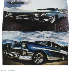 تصویر دستمال کاغذی 50 برگ گلریز طرح ماشين بسته 4 عددی 