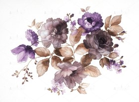 تصویر عکس با کیفیت گل بنفش جذاب و نقوش گرافیکی 