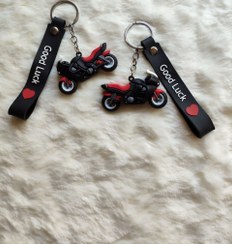 تصویر جاکلیدی و جاسوئیچی سیلیکونی مدل موتور سیکلت مسابقه ای Silicone racing motorcycle key chain and key fob