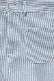 تصویر دامن کوتاه زنانه آبی پول اند بیر 529130018 ا Çizgili denim mini etek Çizgili denim mini etek