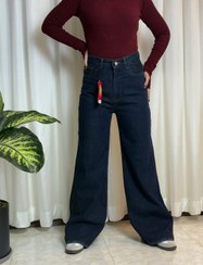تصویر شلوار جین فلر بگ سرمه ای سایز بزرگ 