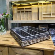 تصویر جا قاشقی چوبی حصیری 