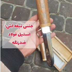 تصویر تانتو ژاپنی کلکسیونی ضدزنگ اصل زنجان با جعبه چوبی مخصوص 