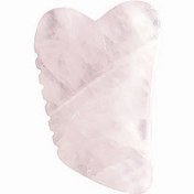 تصویر سنگ ماساژ گواشا وایت کوارتز مدل قلبی دندانه دار 