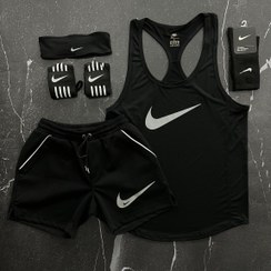 تصویر ست لباس ورزشی مردانه نایکی رنگ سیاه 