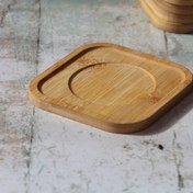 تصویر زیر لیوانی چوبی مربع (6 عددی) 