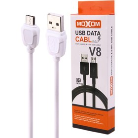 تصویر کابل میکرو یو اس بی فست شارژ Moxom V8-01 Moxom V8 01 MicroUSB Cable