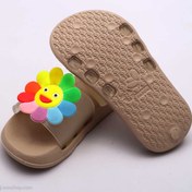 تصویر دمپایی دخترانه رنگین کمان گندمی 