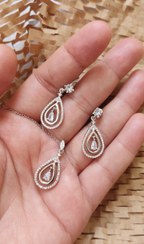 تصویر نیم ست نقره زنانه طرح اشک سلطنتی Royal sterling silver women's set