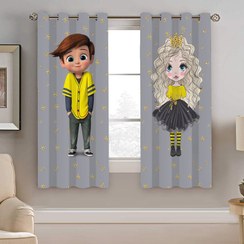 تصویر پرده نیروانا طرح دختر موفرفری کودک مدل هازان کد 8317 سایز 140×200 سانتی متر 