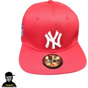 تصویر کلاه کپ فیت بک قرمز NY 