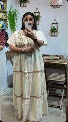 تصویر پیراهن کرمی هندی 