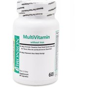 تصویر کپسول مولتی ویتامین بدون آهن برونسون ۶۰ عددی 