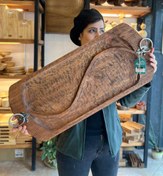 تصویر سینی چوبی وینتیج دو خانه طرح ترمه کد 1260032 