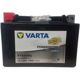 تصویر باتری باطری موتور سیکلت فعال Ytx9 Fa Agm Varta 