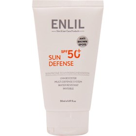 تصویر كرم ضد آفتاب سان دیفنس مناسب پوست مستعد لك حجم 50میلی لیتر انلیل Enlil Sun Defense SPF50 For Skin Prone To Hyperpigmentation