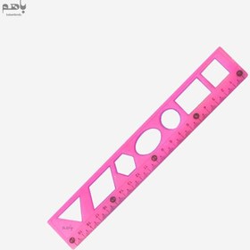 تصویر خط‌ کش 20سانت ژله‌ ای شابلون‌ دار 