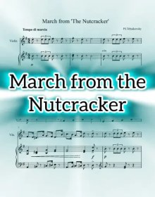 تصویر نت ویولن پیانو March from The Nutcracker چایکوفسکی به همراه اجرای نت و بکینگ ترک پیانو 