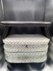 تصویر زیر دستی روسی کاشت ناخن پایه تاشو حرفه ای مشکی با طرح طلایی 