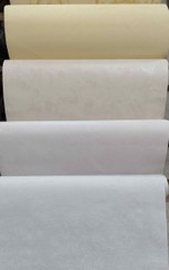 تصویر کاغذ دیواری پتینه سفید شیری شاین دار قابل شستشو 