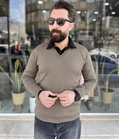 تصویر بافت یقه هفت - مشکی 